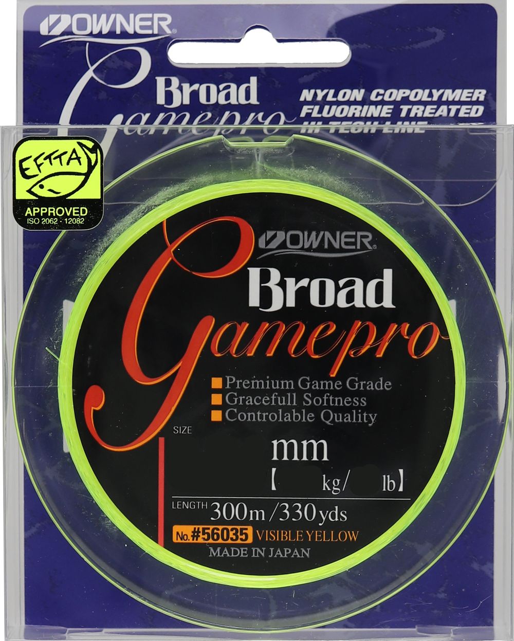 OWNER Леска Broad Game Pro yellow 300м 0,42мм 11,8кг