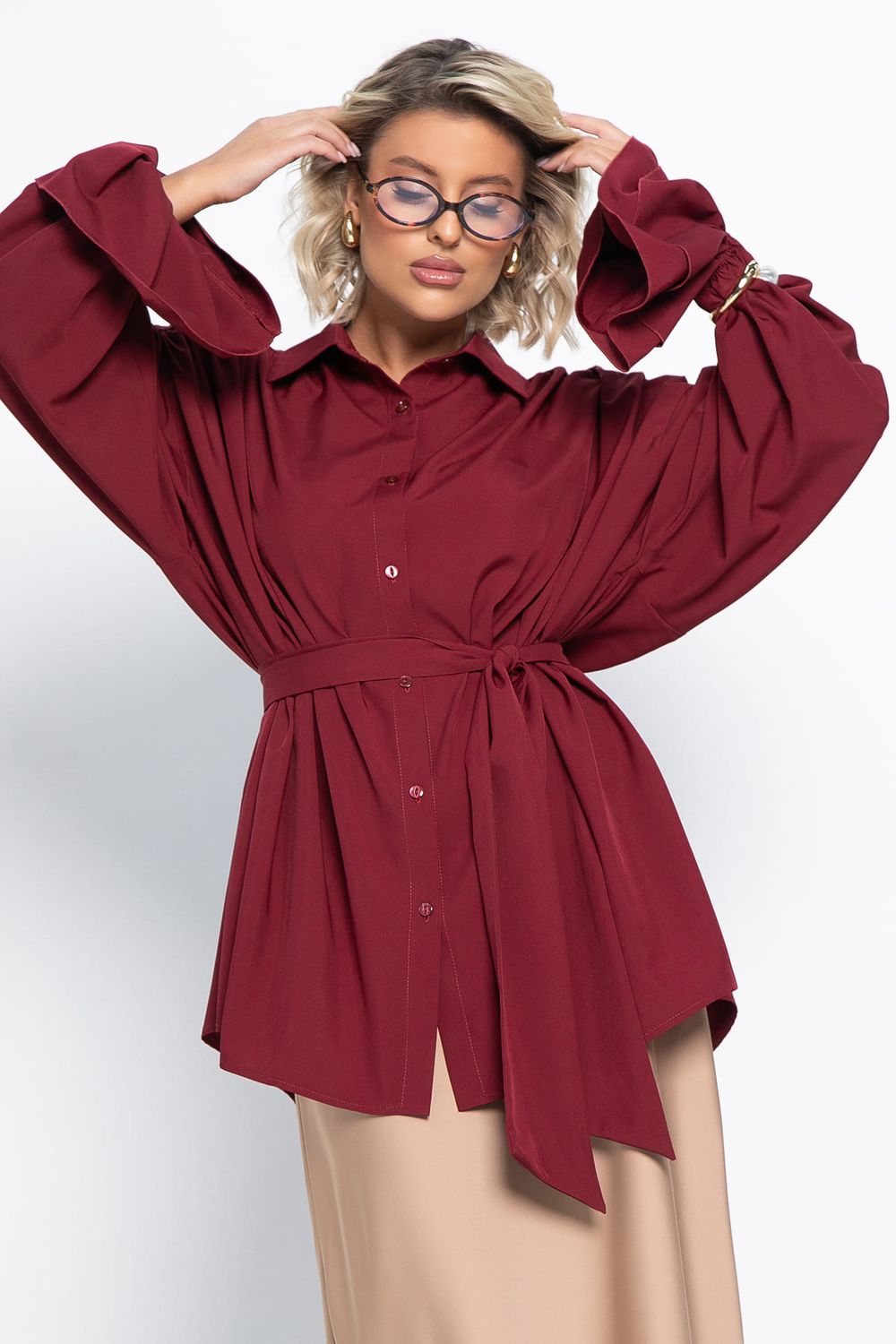 Блуза Присцилла (бордовая) Б14949-5М LT Collection