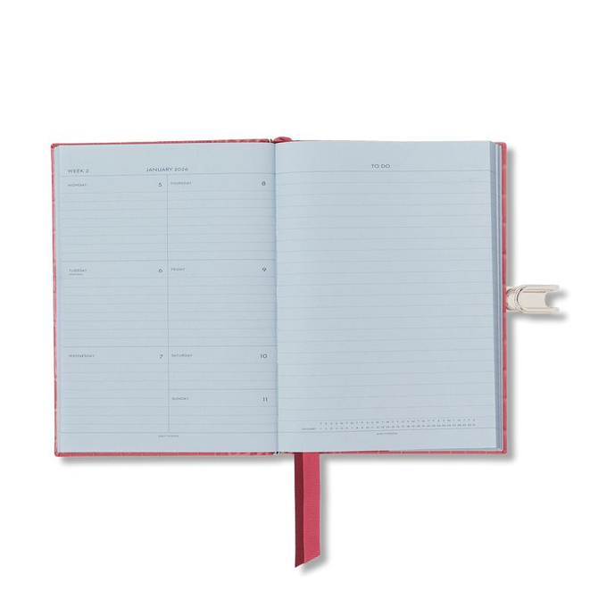 Smythson Ежедневник 22026 Soho Weekly Diary with Slide in Mara, Lilac