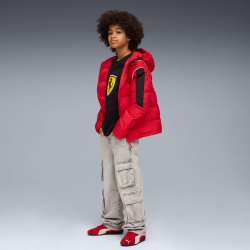 PUMA X SCUDERIA FERRARI ФУТБОЛКА С ЦВЕТНЫМ БОЛЬШИМ ЩИТОМ SPORTSWEAR, ЧЕРНЫЙ