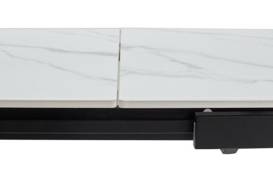 Стол CORNER 120 MATT WHITE MARBLE SOLID CERAMIC/BLACK