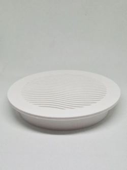 Решетка вентиляции с фланцем D100 мм (пластиковая, белая)