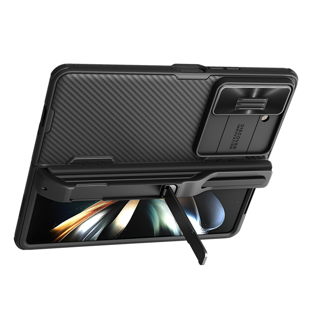 Чехол с держателем для S Pen на Samsung Galaxy Z Fold 5 от Nillkin, серия CamShield Fold Case-Pen Holder Version, с сдвижной шторкой для камеры