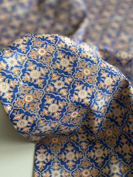 ОРНАМЕНТЫ НА СИНЕМ, отрез 50 см 100% хлопок, Handmade Fabrics 2