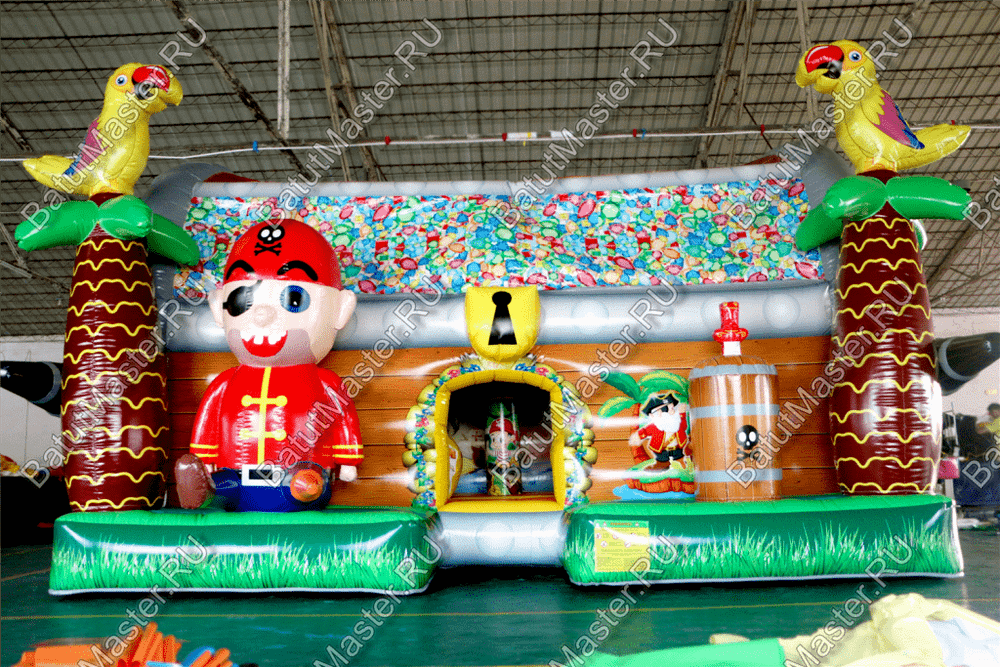 Коммерческий надувной батут "Сундучок с крышей"