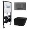 Комплект подвесной унитаз ABBER Rechteck AC1201MB черный матовый с инсталляцией AC0105 и кнопкой AC0120NG никель