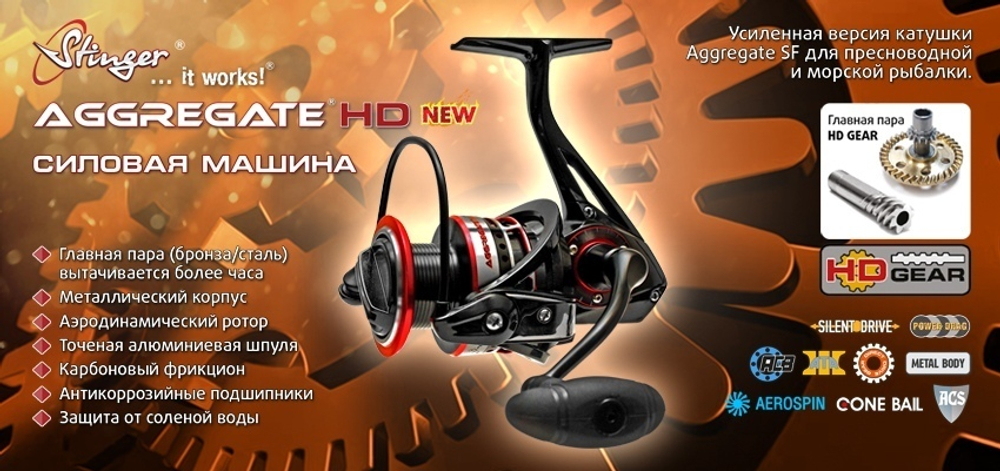 Катушка рыболовная безынерционная Aggregate HD 2500