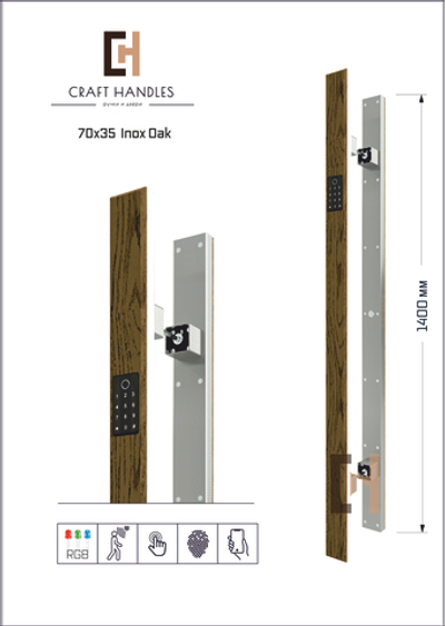 Арт. 70х35 Inox Oak Veneer Premium + Dircode , L-1400мм