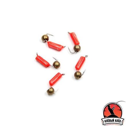 Мормышка безнасадочная ЯМАН "Гвоздешарик" красный, d-2,5 мм, вес 0,6 г, шарик латунный