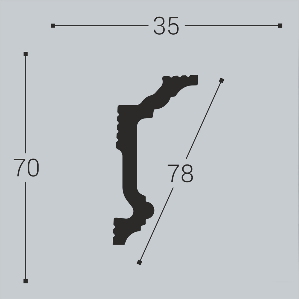 bello deco Карниз XPS К 5 (70x35) 00-00004637