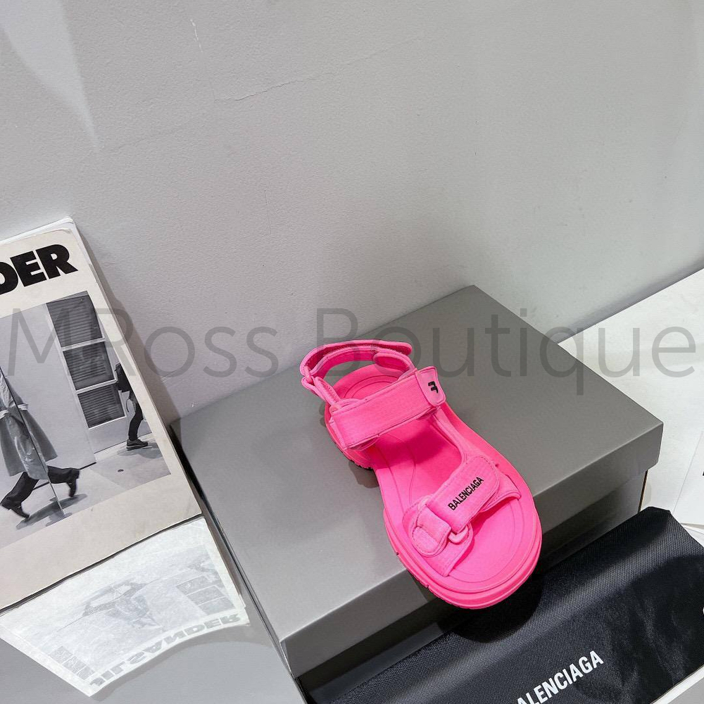 Ярко розовые текстильные сандалии Balenciaga премиум класса
