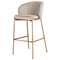 Барный стул Coral серо-бежевый велюр с золотыми ножками