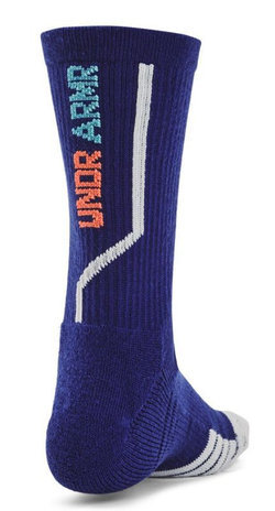 Теннисные носки Under Armour Kid's HeatGear 3P Crew Socks - sonar blue/white/light blue