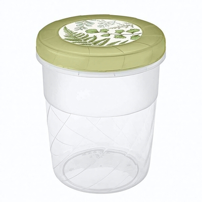 Банка с завинчивающейся крышкой с декором 1,2л (зеленый)