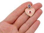 Подвеска Сердце с глазом, 27,5мм, Pink