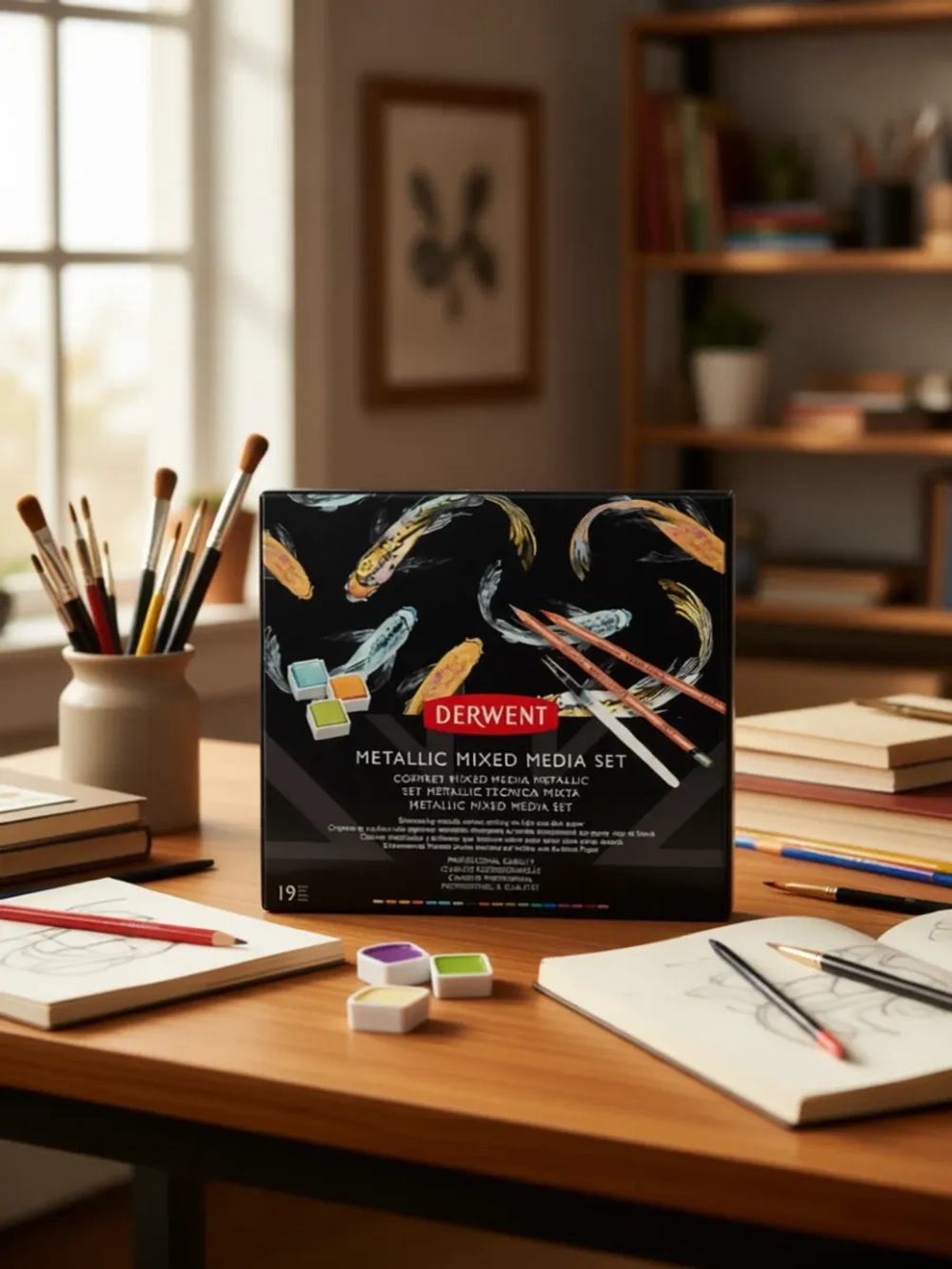 Подарочный набор карандашей и акварельных красок