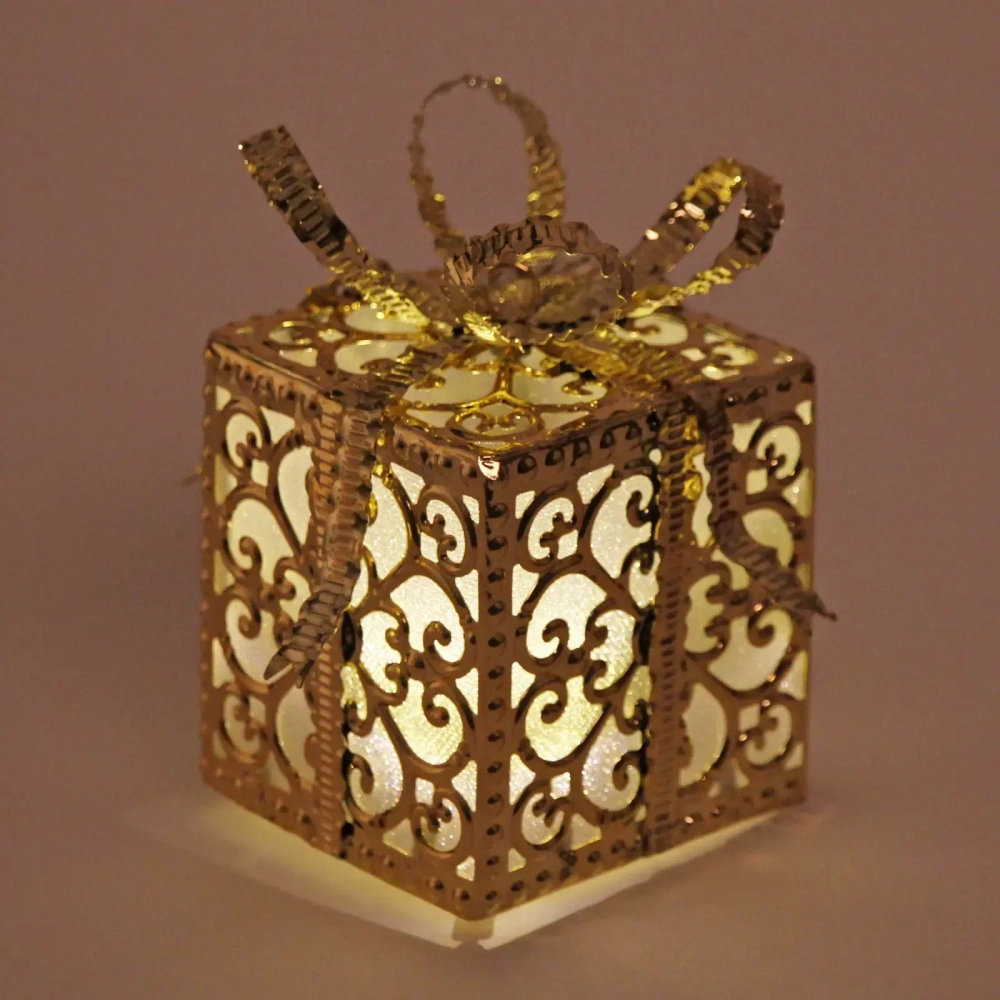 Сувенир с подсветкой «Золотой подарок» 8*12 см, Золото