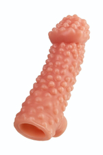 Насадка на фаллос с бугорками Cock Sleeve 004 Size M - 15,6 см. (Цвет: телесный)