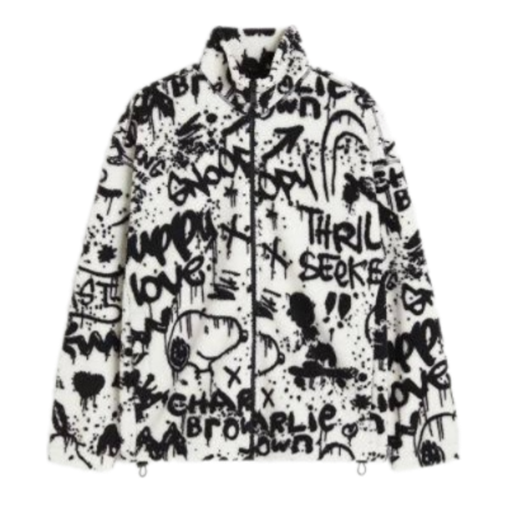 Флисовая куртка H&amp;M x SNOOPY Oversized Fit Teddy Jacket