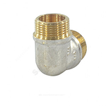 Угольник латунь никель реборда Ду 15 (1/2") НР/НР 9005 ГОСТ 32585-2013 Aquasfera 9005-01