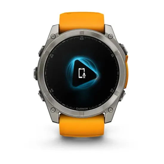 Мультиспортивные GPS часы Garmin Fenix 8X (51 mm) AMOLED, Sapphire Titanium with Spark Orange/Graphite Silicone Band 010-02905-11