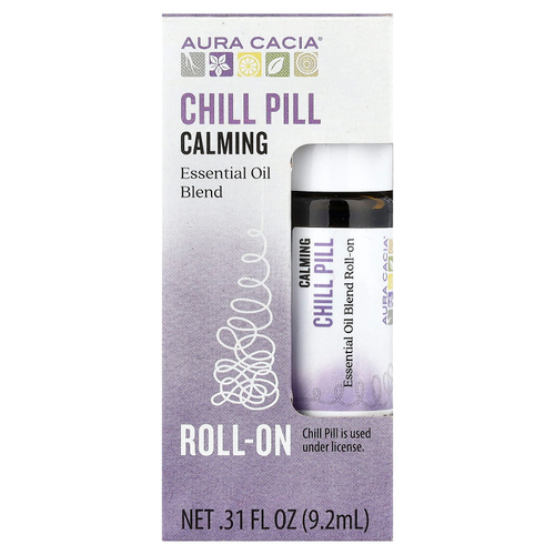 Aura Cacia, смесь эфирных масел, расслабляющее действие, с шариковым аппликатором, успокаивающий эффект, 9,2 мл (3,1 жидк. унции)