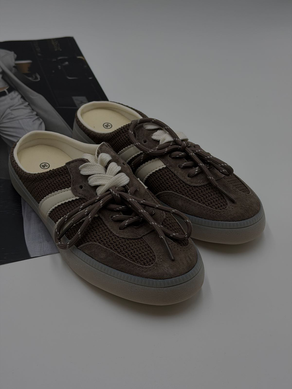 Сабо-кеды женские натуральная кожа арт. PDH 385-3 цвет "коричневый"