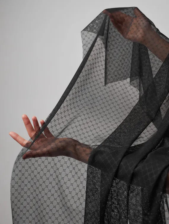 Сетка эластичная бантик оптом, черный 170