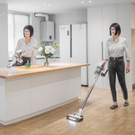 Пылесос вертикальный акк. Greenworks SV24360, 24V, б/щет, 250 Вт, 17 кПа, электрощетка, 2 насадки, LED, белый+серебро, 1х4Ач и ЗУ (4702107UB)