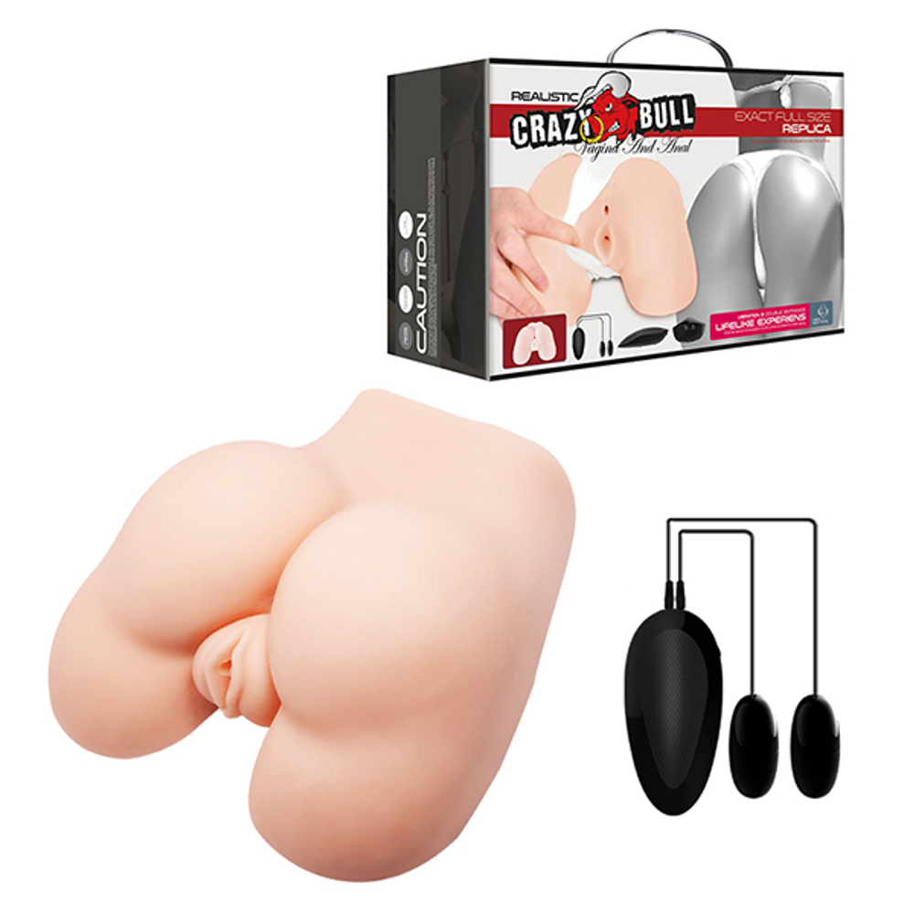 Вибромастурбатор 18,5х18,5х8,5см (вагина и анус) Baile Crazy Bull Realistic Vagina and Anal BM-009173Z-1
