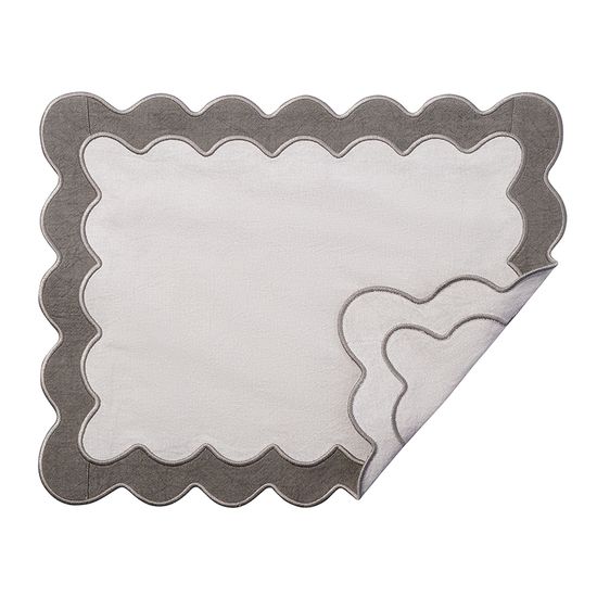 Салфетка под приборы с контрастным кантом серого цвета из коллекции trendy ruffles, 35х45 см
