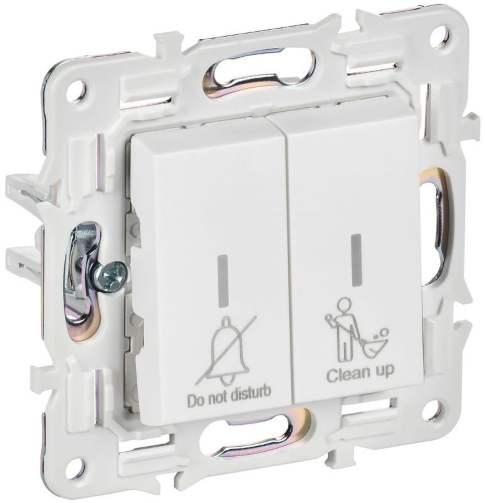 Выключатель 2-кл. SKANDY 10А SK-V16W для отелей с индикацией арктич. бел. IEK SK-V20-2-10-K01