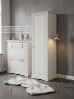 Шкаф 58х41х179, Неаполь, распашной для одежды, в прихожую, спальню, массив сосны, белый, Dipriz