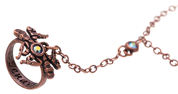 "Барк" кольцо-браслет в медном покрытии из коллекции "Кассида" от Jenavi с замком карабин