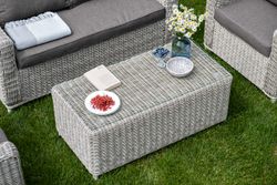 "Кон Панна" столик журнальный из искусственного ротанга, цвет бежевый