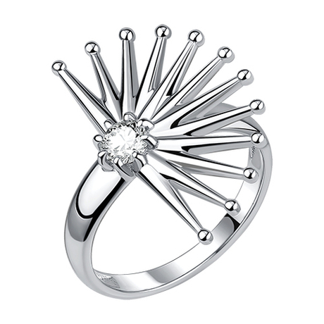 Кольцо из серебра с фианитами