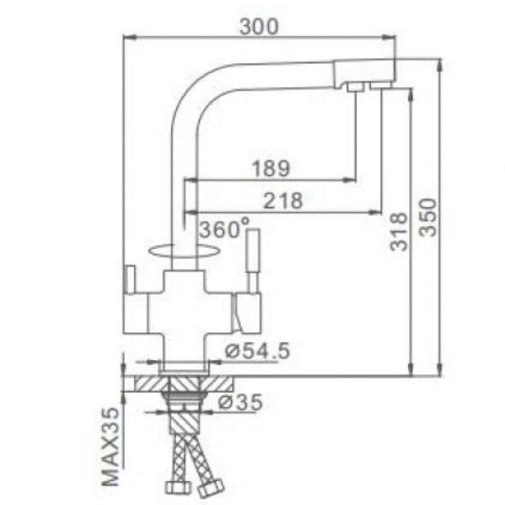 Смеситель для кухни, Frap, с картриджем, подкл к фильтр, молоч, F4352-24