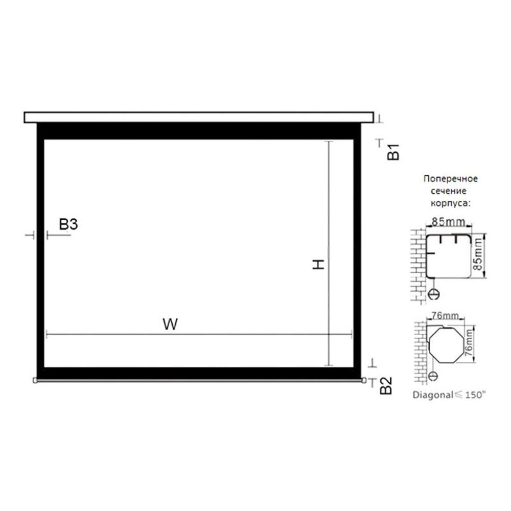 Экран с электроприводом Classic Lyra SE 182x182 см (1:1)