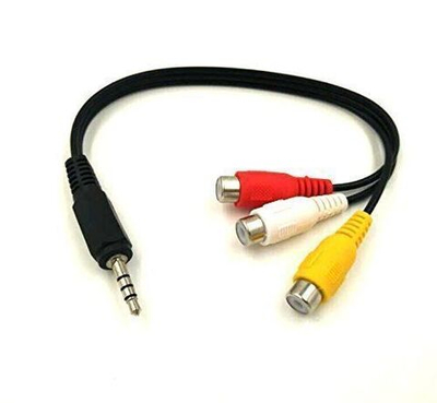 3RCA (f)- jack 3,5 (m) гнездо-штекер