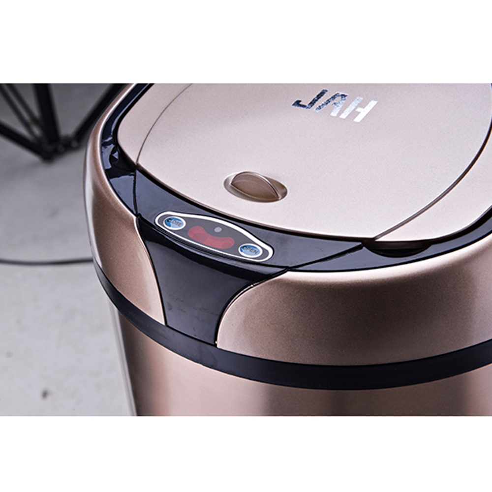 Ведро для мусора сенсорное, круглое, нерж, внутр ведро, Foodatlas JAH-9111, 8 л (золотой)