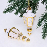 Ёлочные игрушки "Фонарик" 11 см-набор 2шт. золото