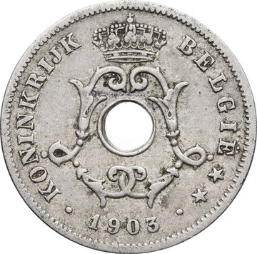 10 сантимов 1903 Бельгия (надпись на голландском - KONINKRIJK BELGIË)