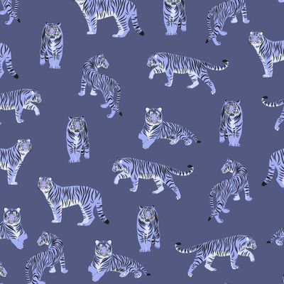 Лавандовые тигры на темном фоне (Дизайнер Irina Skaska)