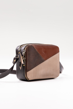 Louis Lefevre Сумка женская натуральная кожа через плечо кросс боди коричневая/бежевая/охра