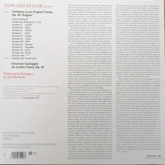 Edward Elgar, Sir John Barbirolli, Philharmonia Orchestra – Enigma Variations, "Cockaigne" Ouverture LP