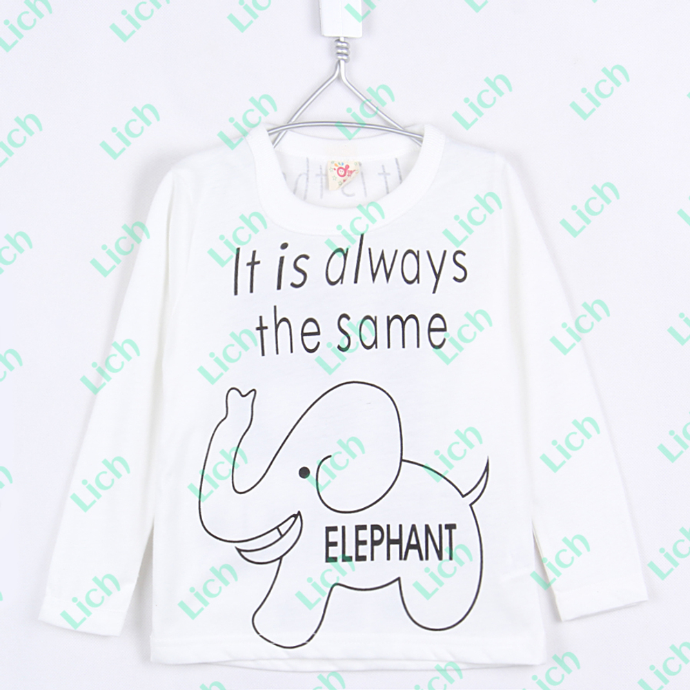 Лонгслив детский с принтом слона и надписями