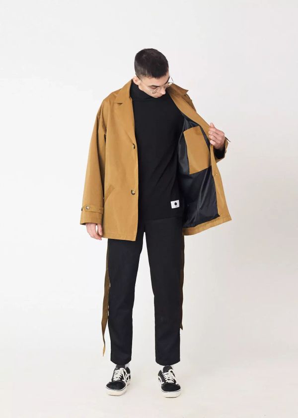 Плащ Мужской Короткий Песочный - фото 6