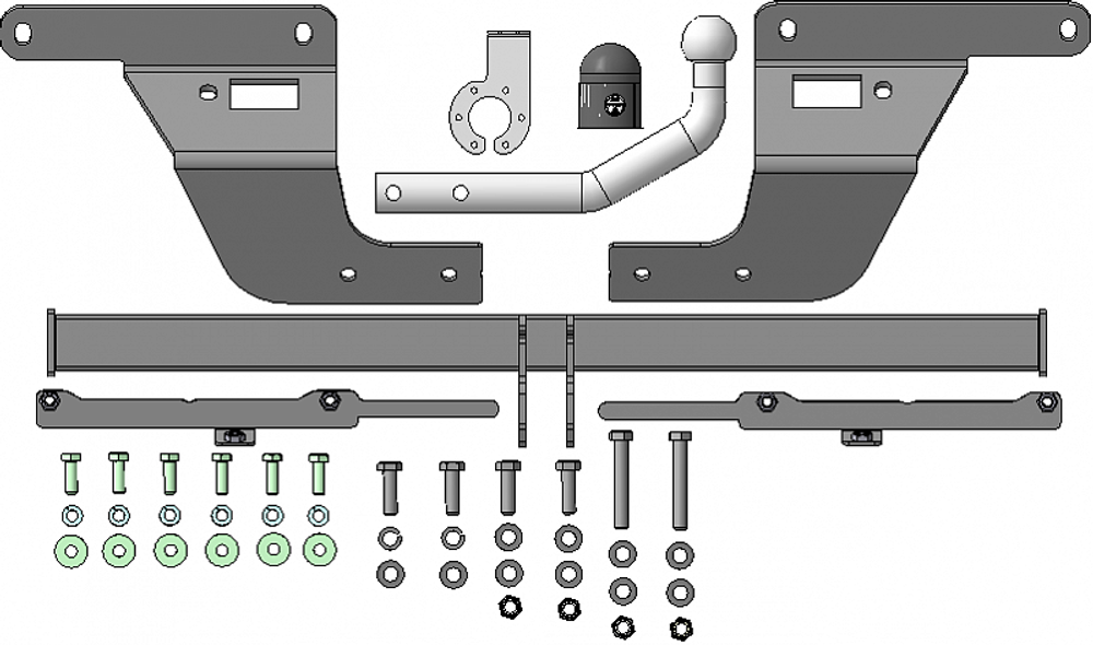 Оцинкованный фаркоп на Ford Escort универсал 1996-2000 (без электрики), Galia F106A