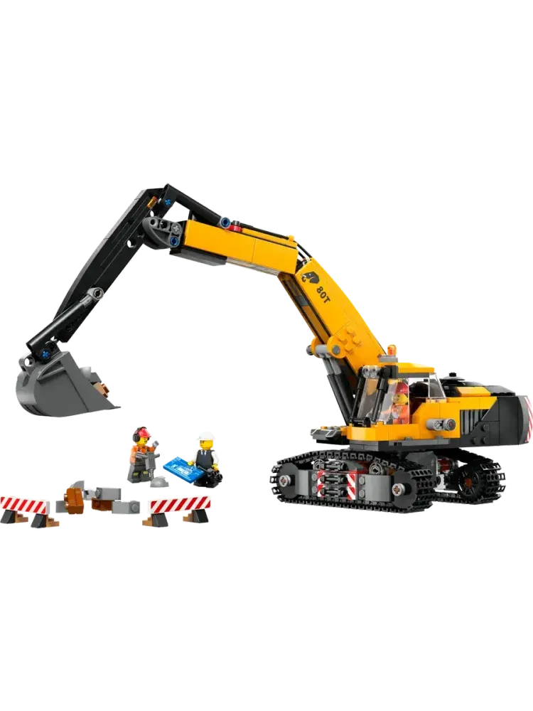 Конструктор City 60420 Желтый строительный экскаватор