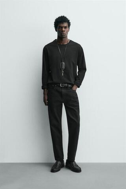 ZARA ДЖИНСЫ SLIM TAPERED FIT, ЧЕРНЫЙ